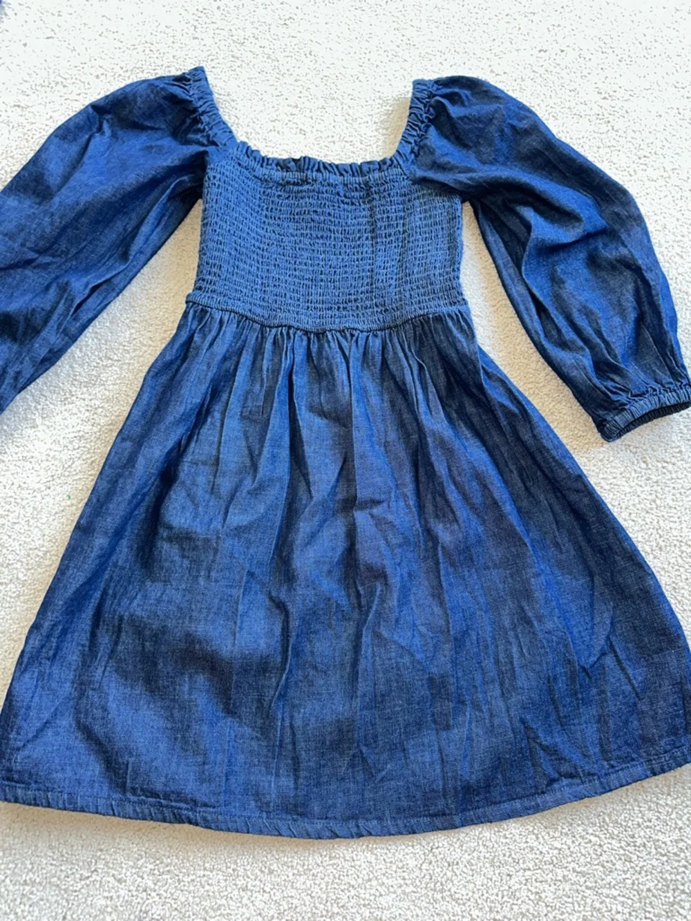 J. Crew Navy Smocked Babydoll Dress
